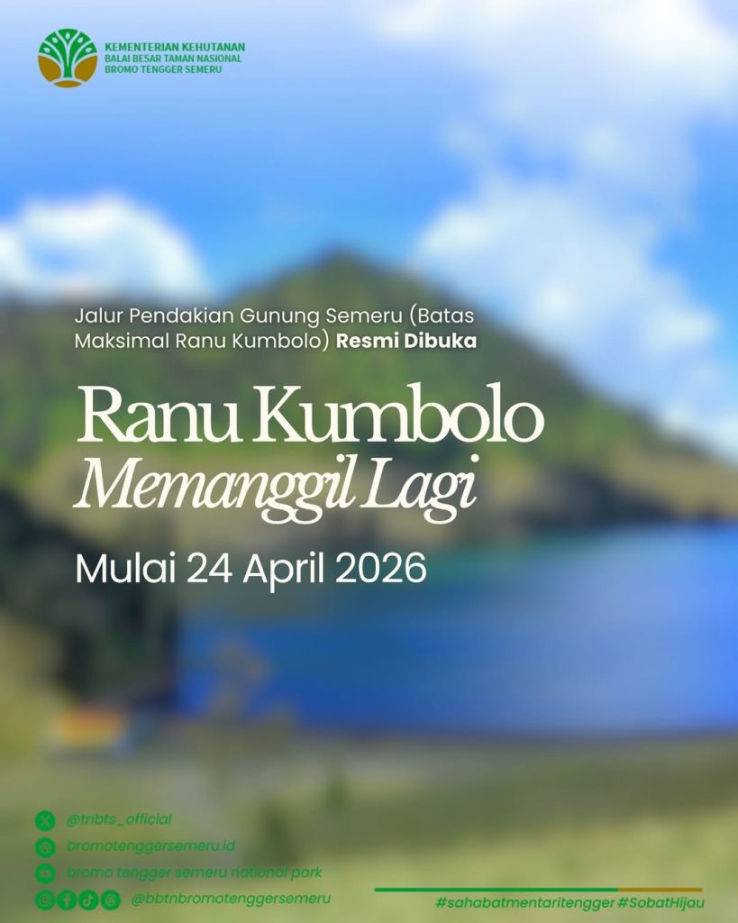 Semeru Dibuka 24 April 2026