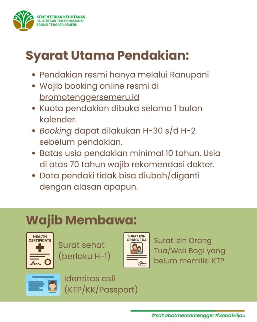 Aturan Selama Pendakian Semeru 2026