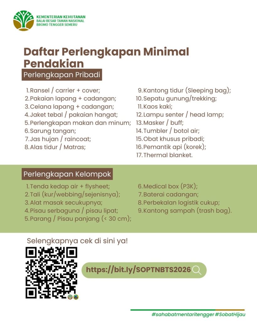 Daftar Perlengkapan Minimal Pendakian Semeru 2026