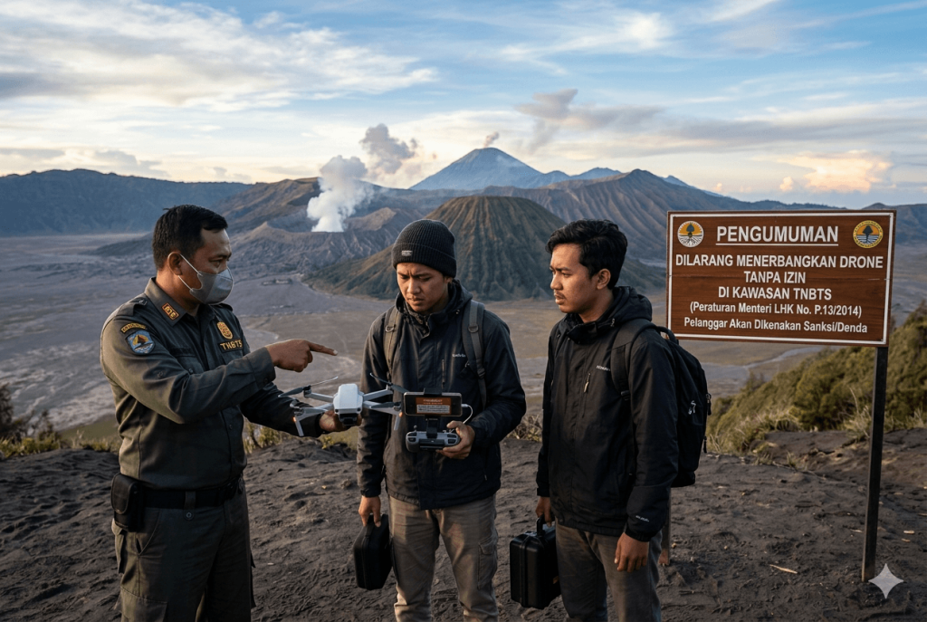 sanksi menerbangkan drone di bromo tanpa izin